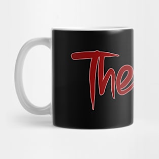 The End text in Red Mug